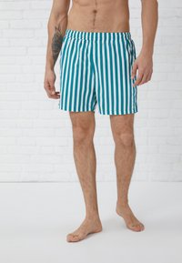 Pier One Short de bain - offwhite/green
