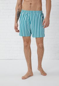 Pier One - Zwemshorts - offwhite/green Miniatuurafbeelding 1