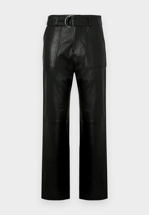 PANTALON - Δερμάτινο παντελόνι - black