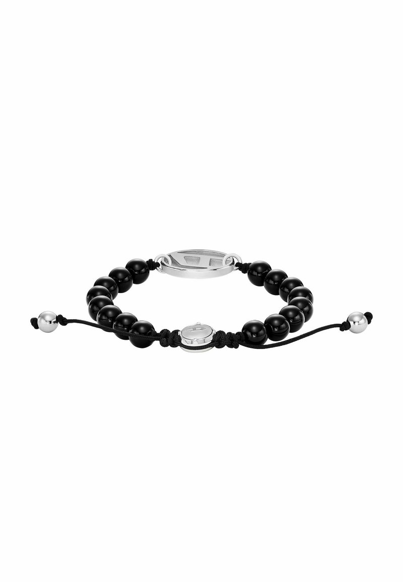 Bracciale Uomo Diesel In Acciaio Inossidabile - Design A Libro Con Logo Ovale, Colore Argento