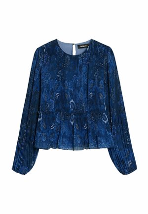 Desigual LONG-SLEEVE PLEATED - Blouse - blue
