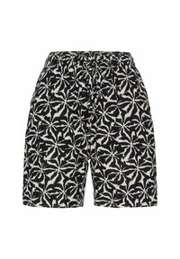 Sort-hvide mønstrede shorts lavet af letvægtsstof med elastisk talje og snøre. Har sidelommer og en afslappet pasform.