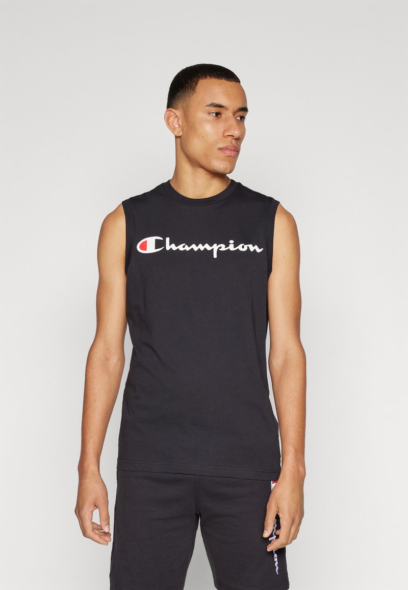Champion ICONS SLEEVELESS CREWNECK LARGE LOGO - Top - black