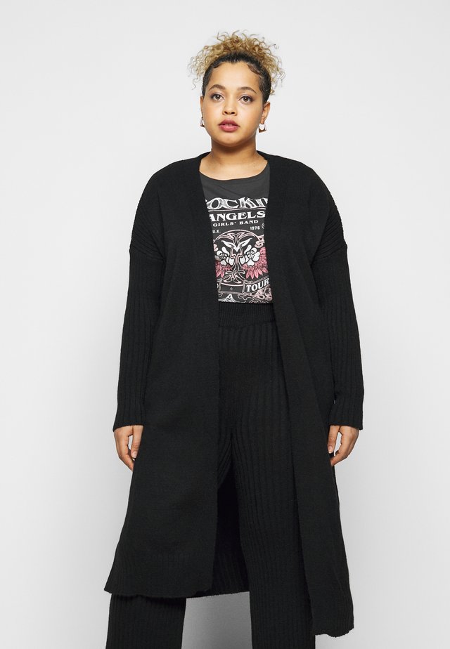 LONGLINE CARDIGAN - Cardigan - black