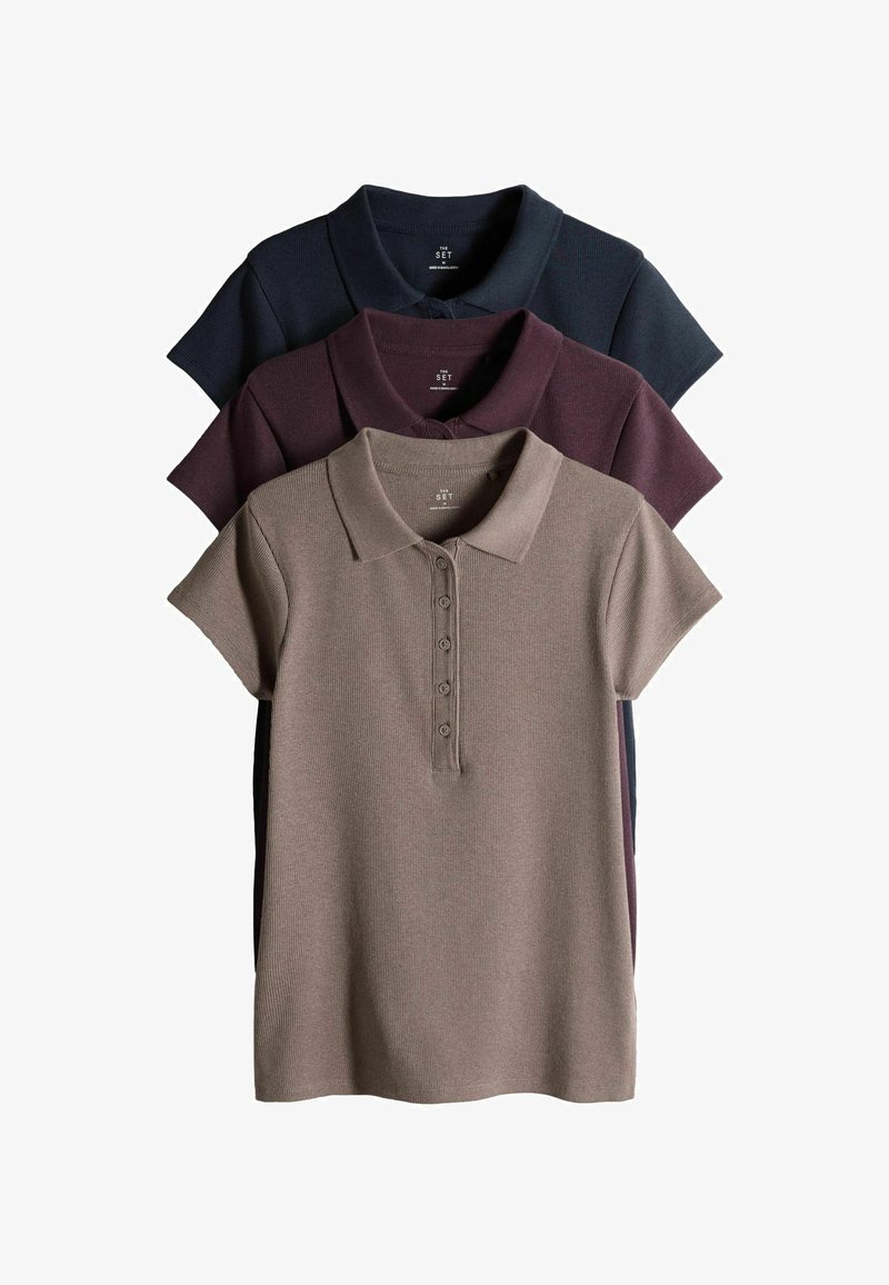 Cd R Pike Navy THE SET 3 PACK - Piké - navy blue burgundy taupe brown/brun - Zalando.se