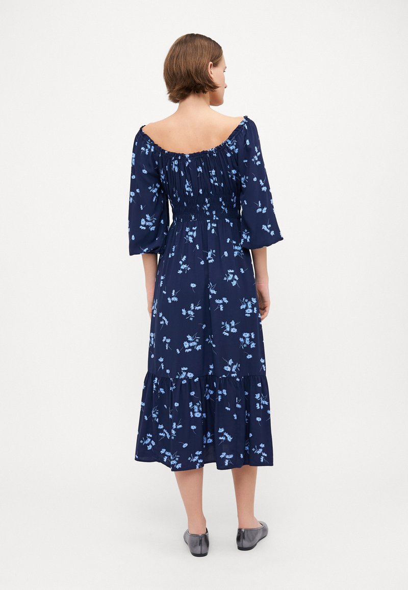 Gap Tall TIE NECK MIDI DRESS FAST Day dress navy/black