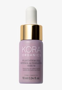 Sérum alternatif de rétinol Kora Organics dans un flacon en verre lavande givré avec un compte-gouttes blanc et un accent en métal doré. 10 ml.