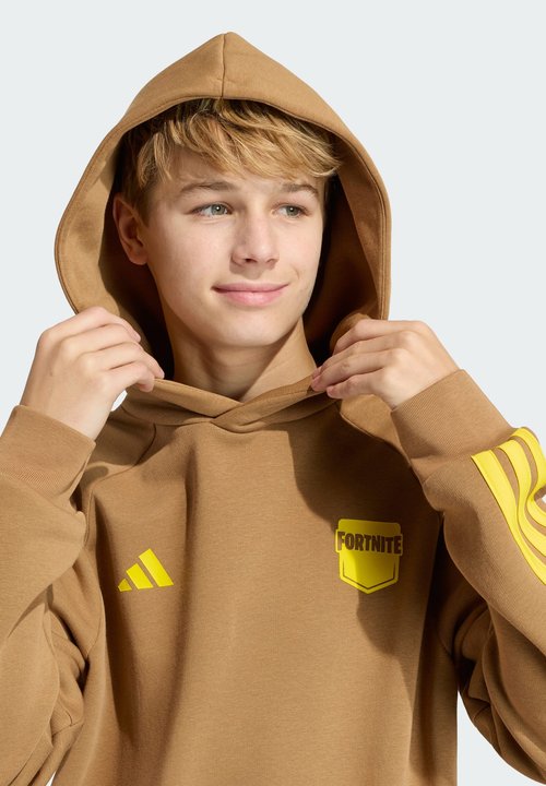 adidas J FORTNITE HOODY UNISEX - Hoodie - brown desert yellow — photo 3