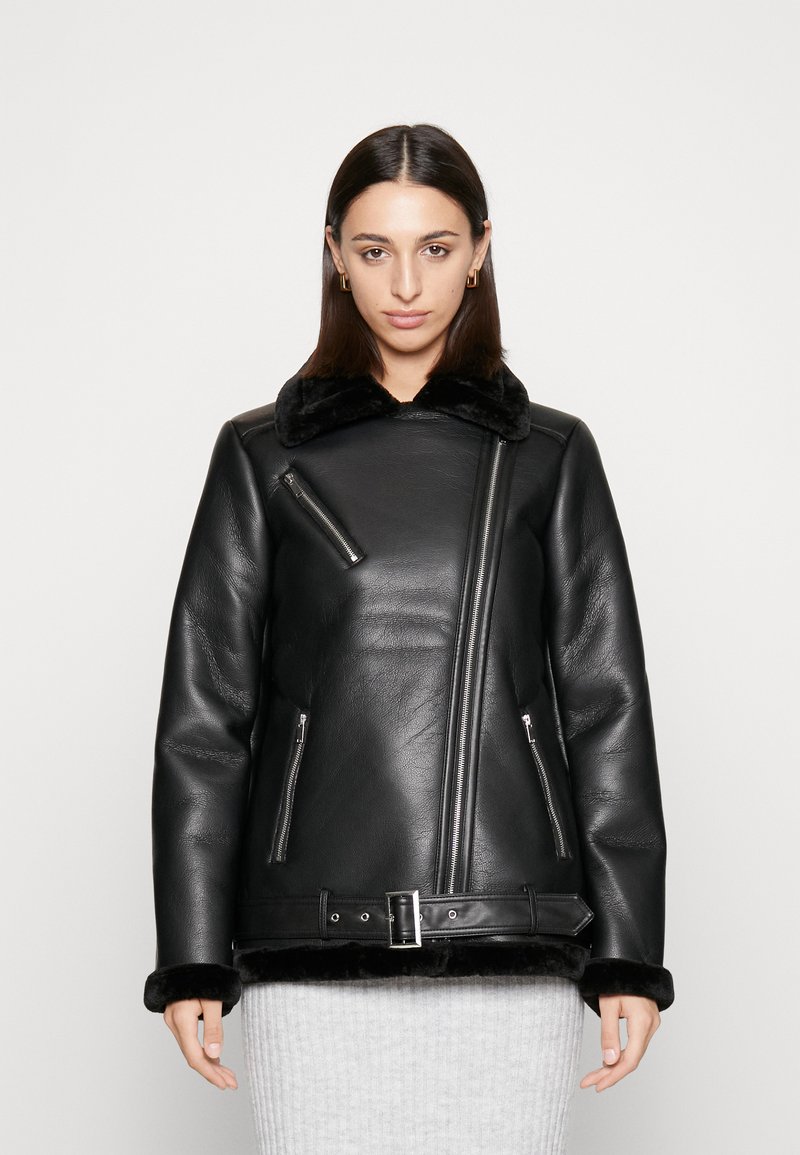 PIECES Tall PCNORA JACKET Faux leather jacket black Zalando.ie