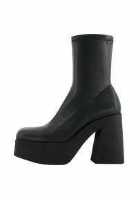 High heeled ankle boots - black
