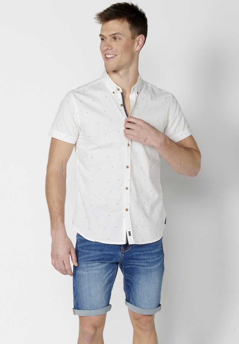 Koroshi SHORT SLEEVE - Vapaa-ajan kauluspaita - blanco white