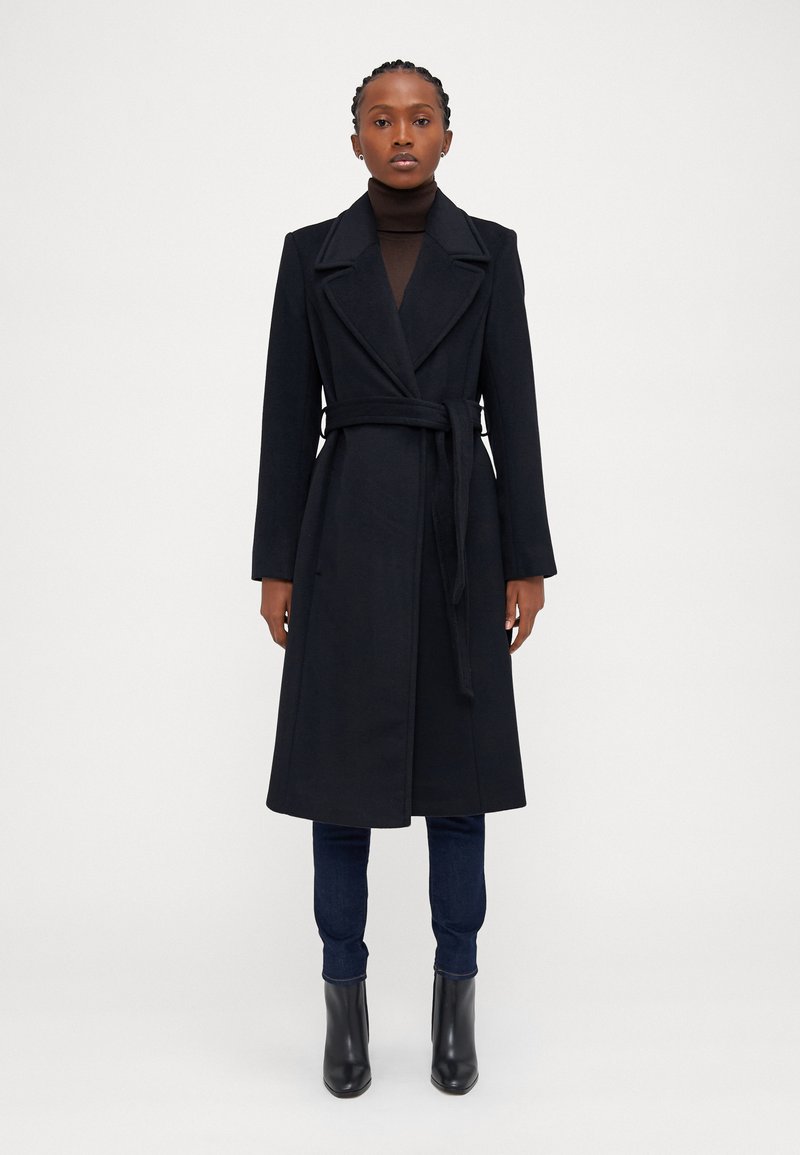 Lauren Ralph Lauren Petite BELTED WOOL-BLEND WRAP COAT - Κλασικό παλτό - black