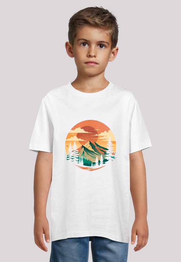 SONNENUNTERGANG BERGLANDSCHAFT - T-Shirt print - weiß