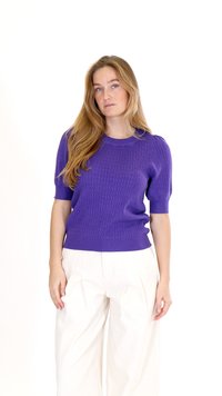PEPPERCORN TALA PUFF SLEEVE - Potiskana majica - 7016 purple corallites