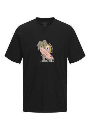 Jack & Jones, Plus Size - Nyomott mintás póló - black