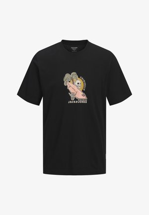 Jack & Jones, Plus Size - Nyomott mintás póló - black