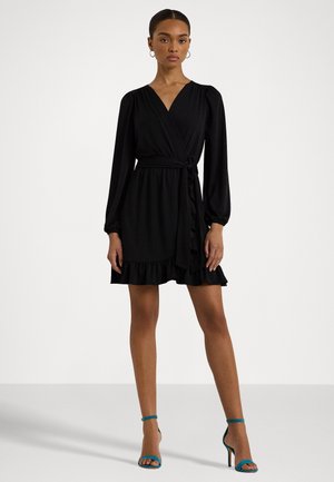 Lauren Ralph Lauren Petite BELTED STRETCH JERSEY DRESS - Vapaa-ajan mekko - black