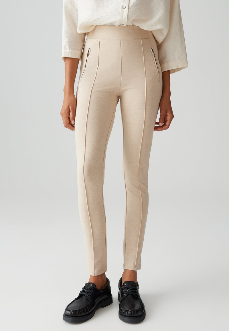 OPUS MID RISE SLIM FIT - Leggings - Hosen - macadamia
