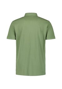 Groene poloshirt met een kraag en korte mouwen. Gemaakt van een gladde stof, met een effen kleur, een ontspannen pasvorm en een rechte zoom.