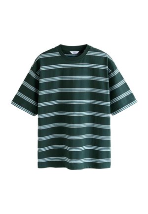 Next, REGULAR FIT - STRIPED HEAVY WEIGHT T-SHIRT . - Tričko s potlačou - green