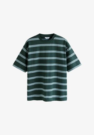 Next, REGULAR FIT - STRIPED HEAVY WEIGHT T-SHIRT . - T-shirt imprimé - green