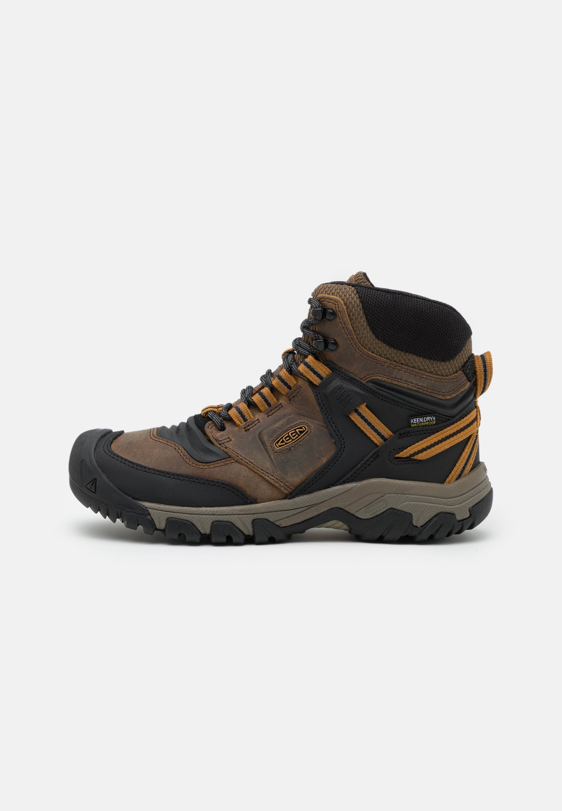NEW KEEN men\'s ridge flex mid waterproof hiking boots in bison/golden brown KEEN Ridge Flex Mid Waterproof 1025666 Bison Gold Size EU 41  main image 3