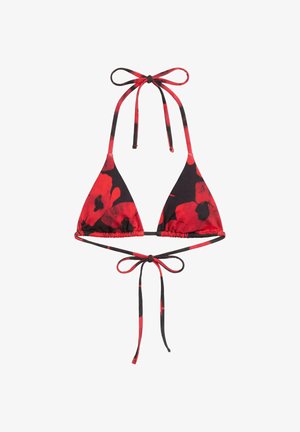 PULL&BEAR, POPPY PRINT TRIANGLE BIKINI TOP - Gornji dio bikinija - red