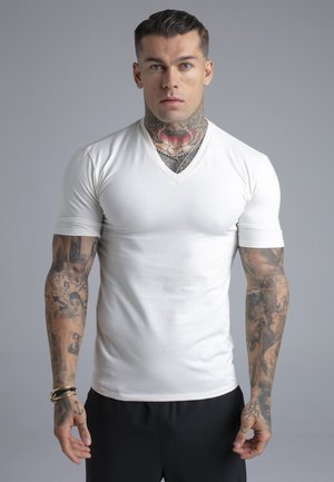 SIKSILK, V-NECK - Základné tričko - ecru
