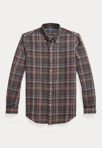 CUSTOM FIT PLAID BRUSHED FLANNEL SHIRT - Camisa - wine/khaki