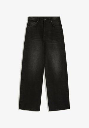 Bershka, STRAIGHT WIDE HIGH WAIST- JEANS - Wide Leg - black