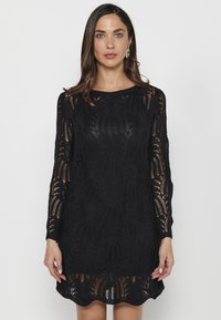 Koroshi LONG SLEEVE - Strickkleid - black