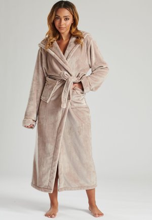 RIBBON TRIM LUXURY HOODED MAXI RO - Badekåber - mink