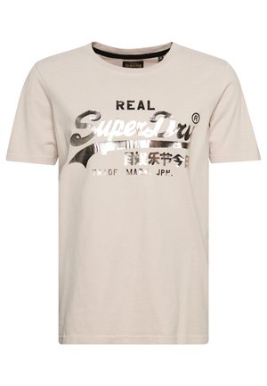 T-shirt med print - beige