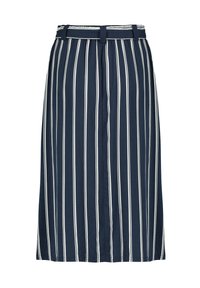 Eight 2 Nine GESTREIFTER MIDI MIT KORDELZUG UND KNOPFLEISTE - A-line skirt - blau