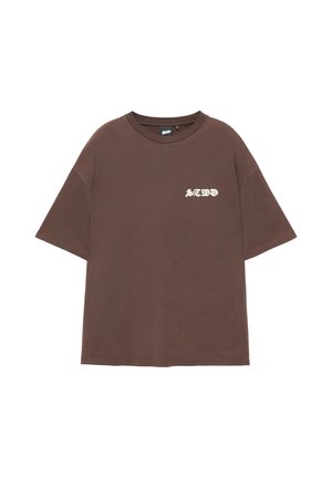 PULL&BEAR, STWD GRAPHIC SHORT SLEEVE - T-SHIRT - T-shirt imprimé - brown