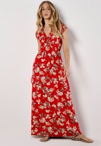 Apricot JASMINE FLORAL WRAP - Maxikleid - red