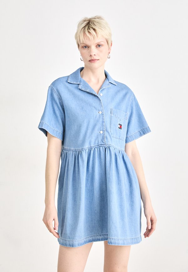 DRESS - Denim dress - denim light
