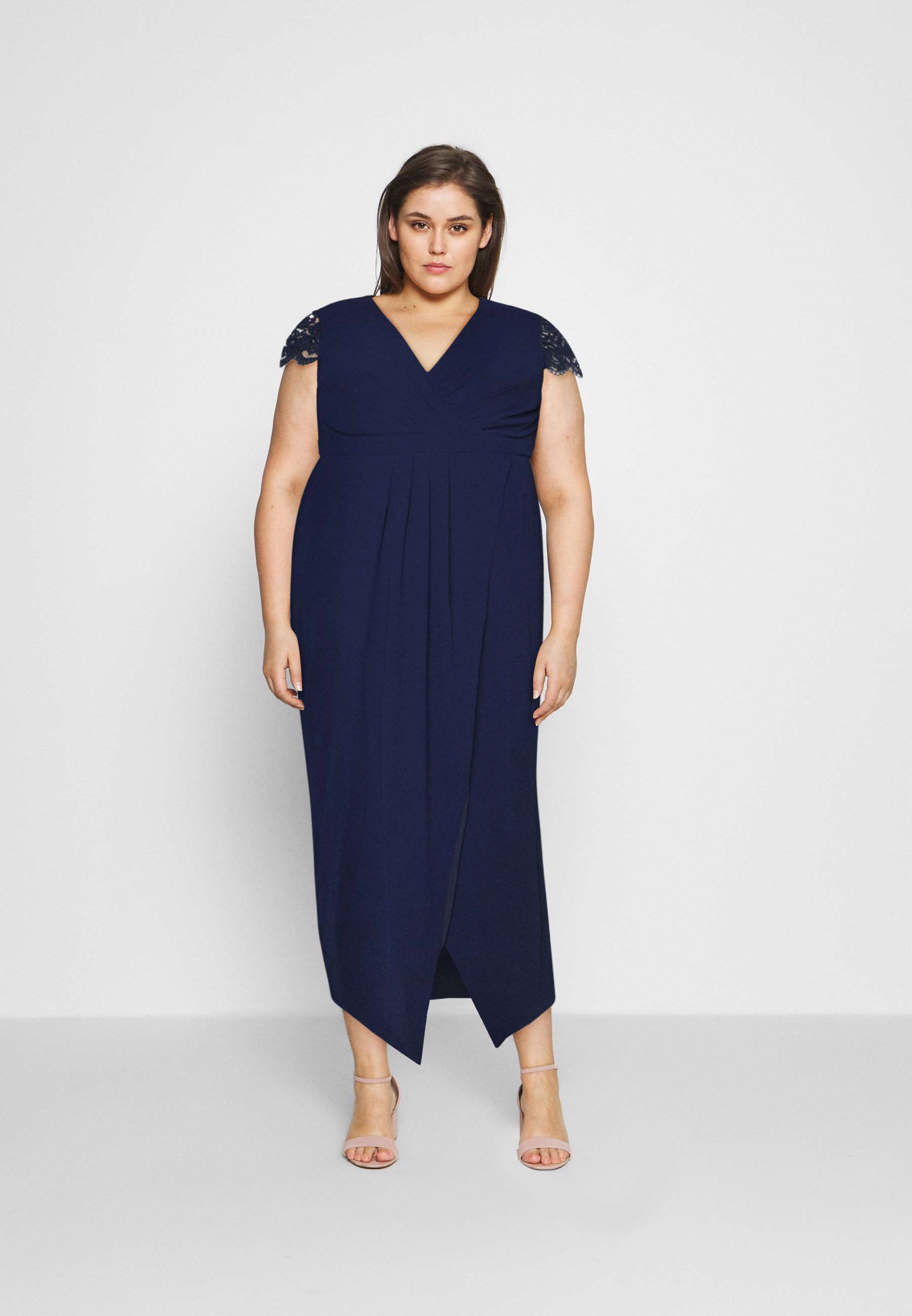 Tfnc Curve Quinn Maxi Cocktailkleid Festliches Kleid Navy Dunkelblau Zalando De 