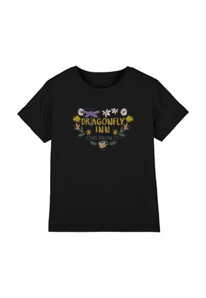 Cotton Soul, GILMORE GIRLS DRAGON FLY INN CHALK FLORAL HEART UNISEX - T-Shirt print - black