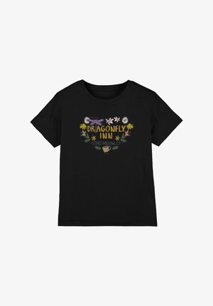 Cotton Soul, GILMORE GIRLS DRAGON FLY INN CHALK FLORAL HEART UNISEX - Print T-shirt - black