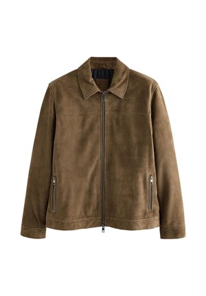 Next, REGULAR FIT -  ZIP THROUGH   - Giacca di pelle - tan brown