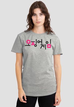 SQUID GAME KOREAN LOGO - Print T-shirt - mottled light grey