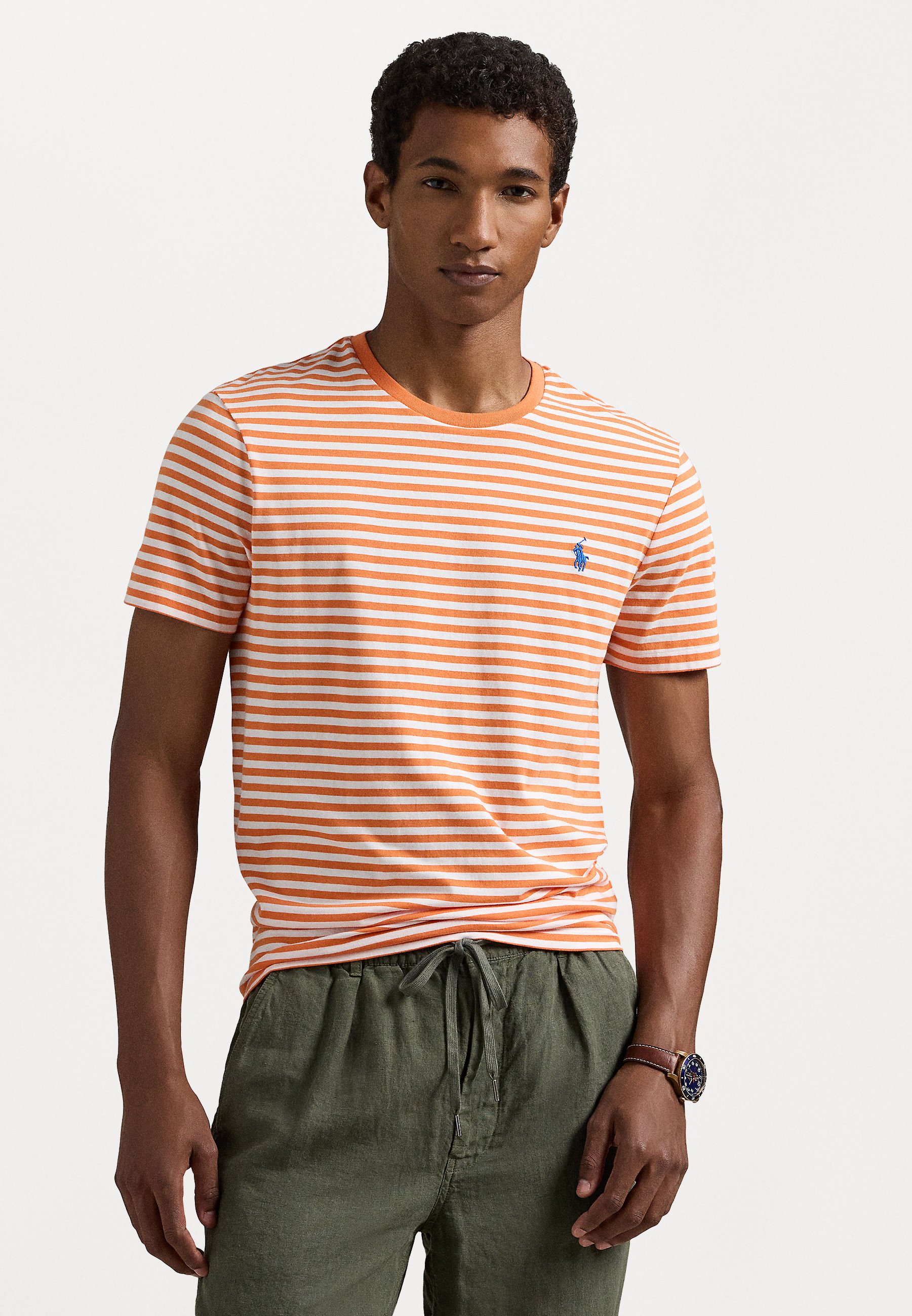 ★★POLO RALPH LAUREN★★ Custom Slim Fit Striped Jersey T-S Custom Slim Fit Striped Jersey T-Shirt for Men | Ralph