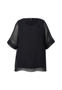 Ulla Popken 3/4 SLEEVE LAYERED  - Bluse - black