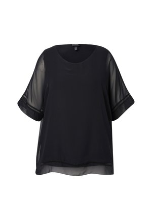 Ulla Popken 3/4 SLEEVE LAYERED  - Pusero - black