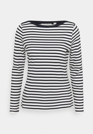 INTERLOCK WITH CONTRAST NECK - Maglietta a manica lunga - navy/white