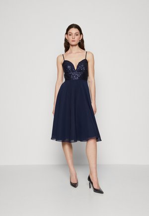 SEQUIN TOP DRESS - Kokteilinė suknelė / vakarėlių suknelė - navy