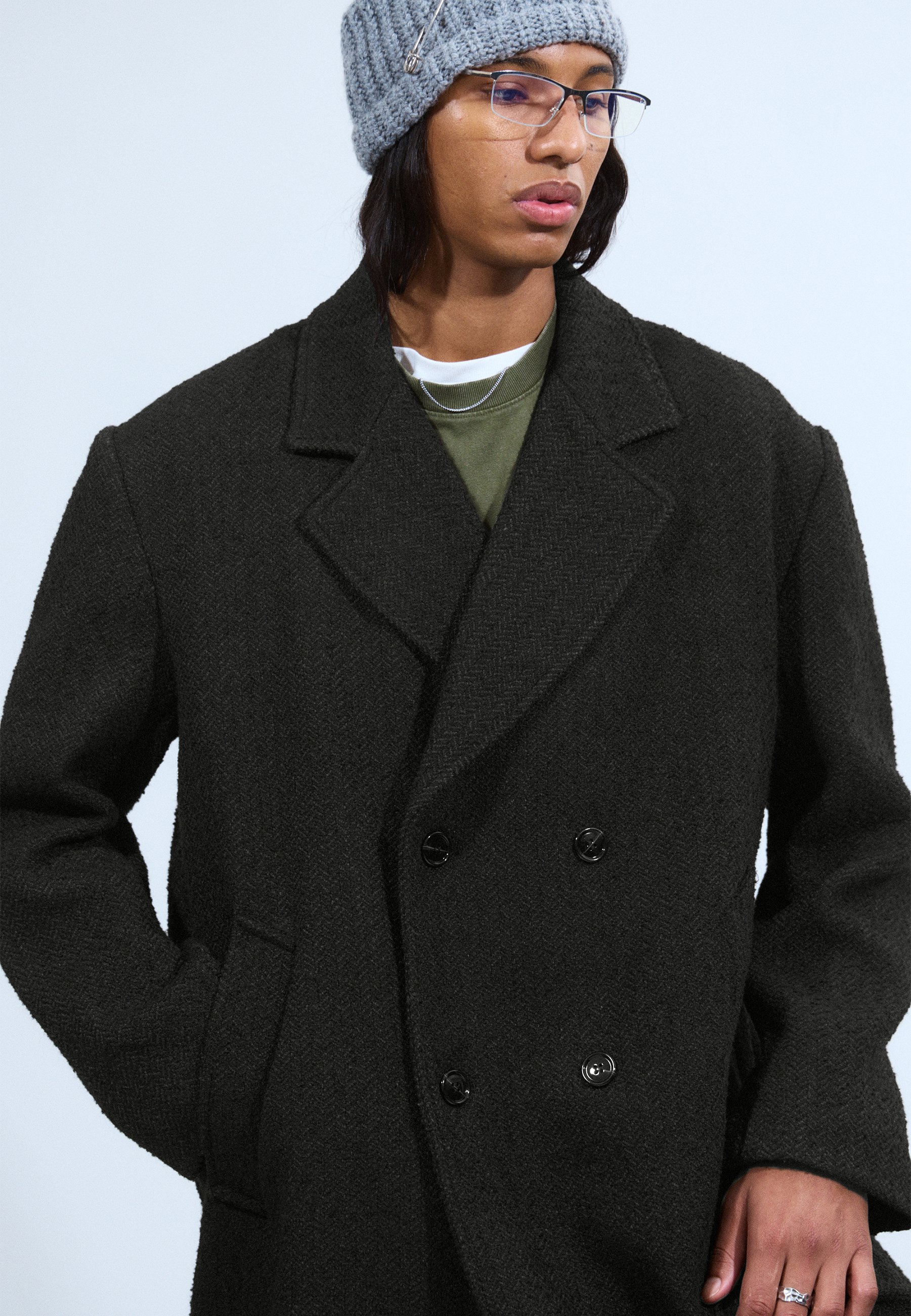 Herringbone Wool-Blend Classic Coat（チェスターコート）｜Her lip