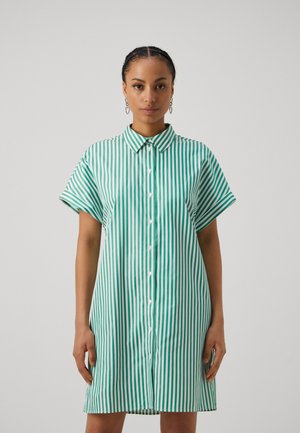 ONLOREGON SOLO SHIRT DRESS  - Marškininė suknelė - cloud dancer/green bee