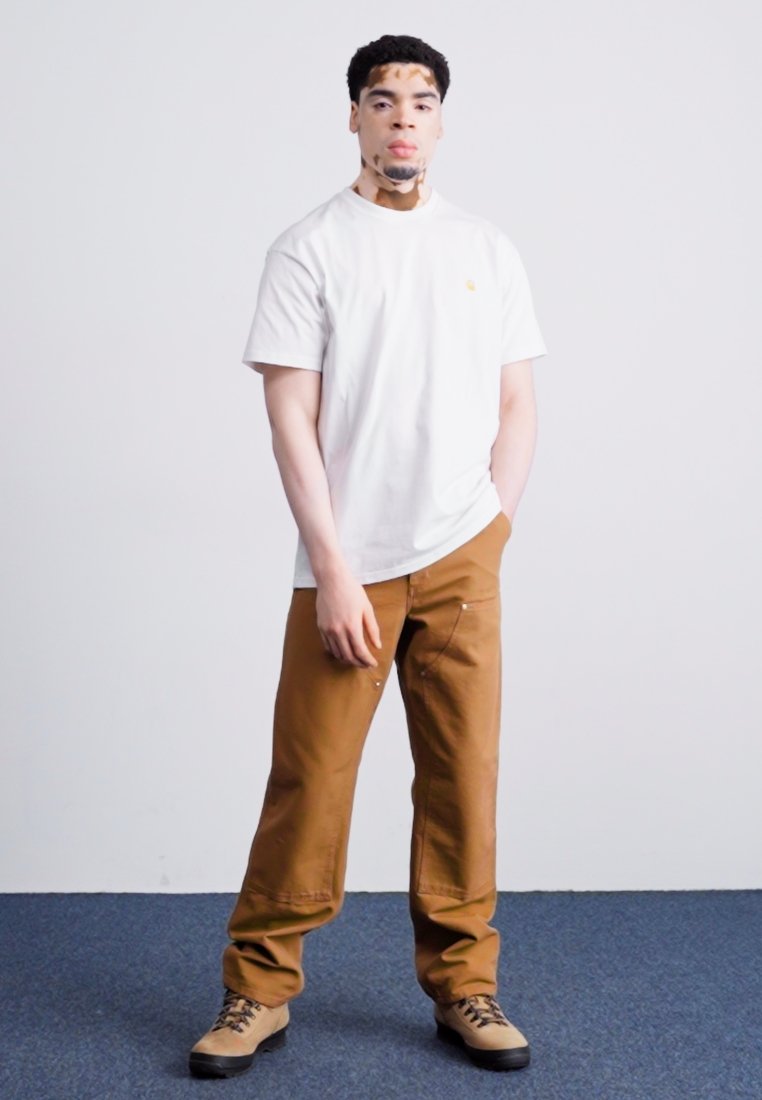 Carhartt WIP DOUBLE KNEE PANT - Pantaloni - hamilton brown rinsed